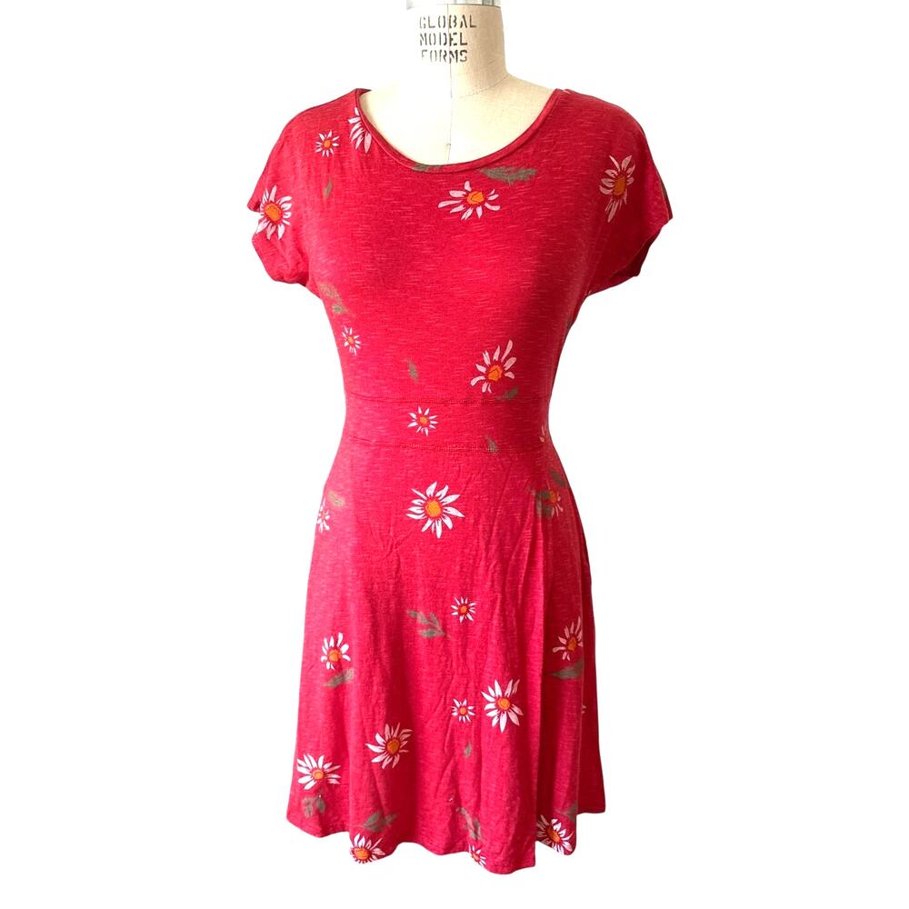 Toad&Co Road Tripper Wrap Dress in Red Floral Print Size Medium